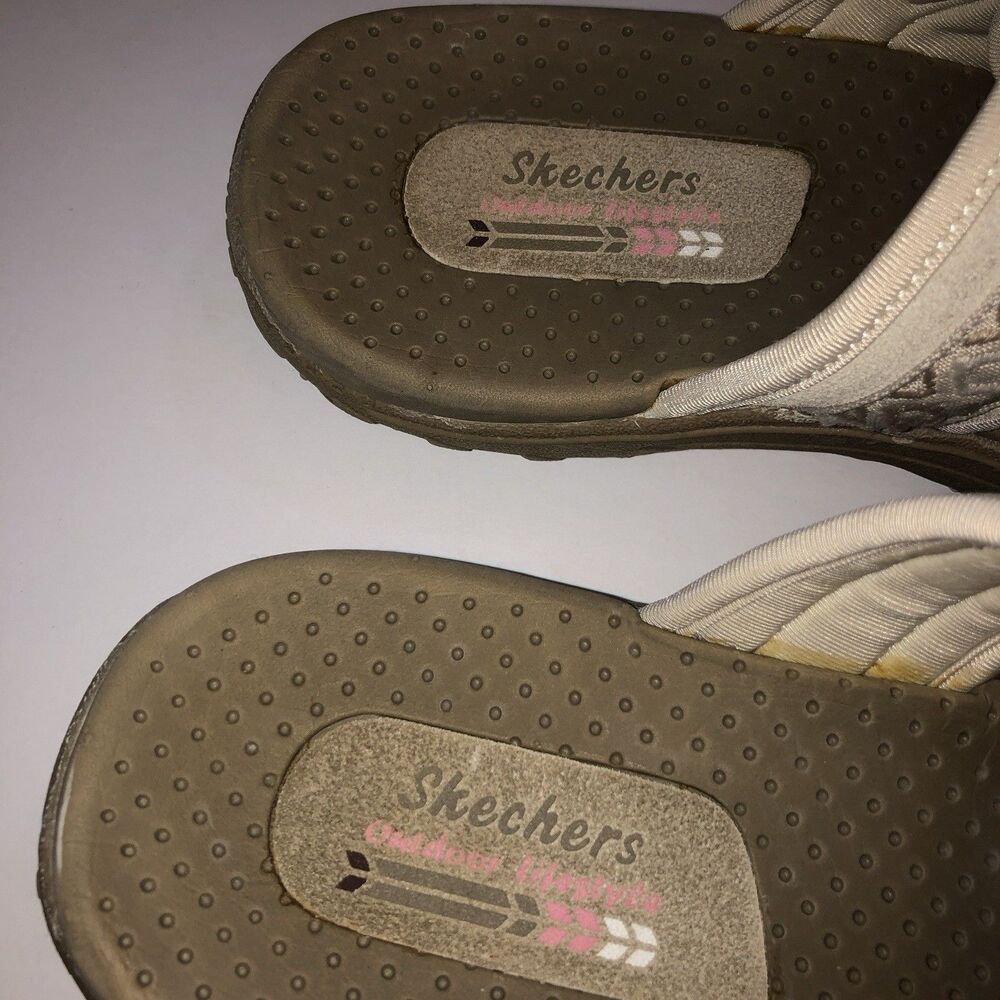 Skechers Womens Size 10 Natural Reggae Trailway Toe Loop Comfort Sandals 40798 - Picture 4 of 8